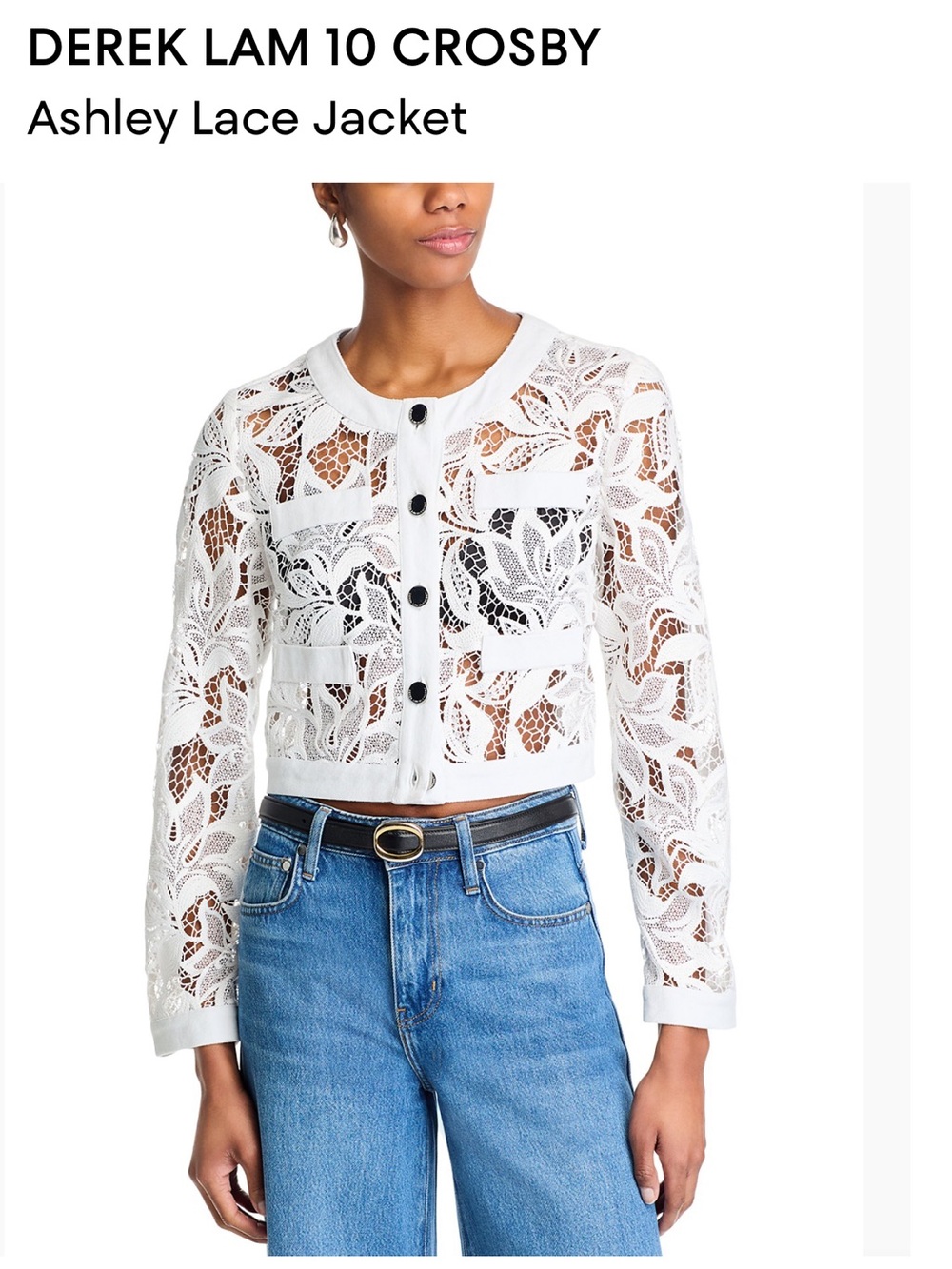 Derek Lam 10 Crosby Floral Lace Jacket in White Size 0 NWT